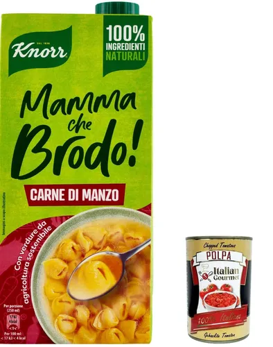 Knorr Mamma che Brodo! Carne di Manzo Rindfleisch1lt+Italian Gourmet Polpa 400g
