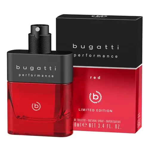 Bugatti Performance Red Ltd. Edition für ihn Eau de Toilette 100 ml - Herrendüfte mit orientalisch-fougère Note, belebendem schwarzen Pfeffer und maskuliner Lavendel-Herznote für einen unwiderstehlichen Duft.