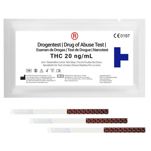 Produktbild BMUT THC – Drogentest Teststreifen Urin | 20ng/mL – Apothekenqualität