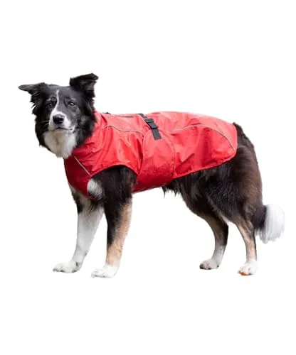 Trixie Regenmantel Vimy für Hunde rot XS - Bauchumfang: 24-41 cm – Hunde-Regenjacke mit reflektierenden Elementen für mehr Sichtbarkeit im Dunkeln – bequem & verstellbar - 680221