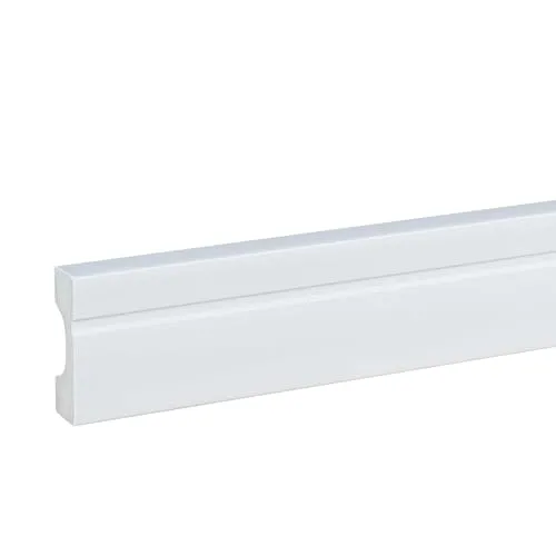 PROVISTON Sockelleiste 18 x 60 x 2000 mm Moderne Fußleiste Eckiges Profil Hochwertige Fußleiste Kunststoff Weiß Wasserfest, Robust und Langlebig