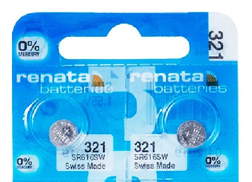 RENATA Uhrenbatterie 321 für Armbanduhr Knopfzelle SR 616 V321 SR616SW 2 x