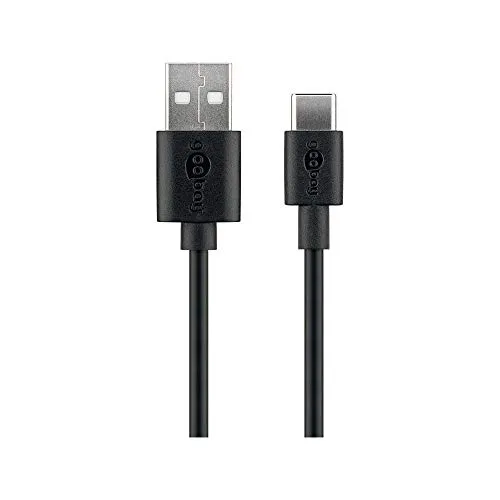 Goobay 45677 USB-C Lade und Synchronisationskabel (USB-A > USB-C), Für Geräte mit USB-C Anschluss, Schwarz