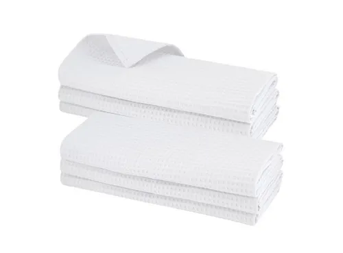 Engelland Geschirrtuch Poliertuch 6-tlg. Waffel-Pique - Geschirrtücher aus 100 % Baumwolle, extrem saugfähig und schlierenfrei. Perfekt zum Trocknen von Geschirr, Glas und mehr. Mit praktischer Aufhängeschlaufe und modernem Design.