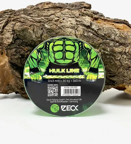 Zeck Wels Hulk Line 0,43mm 160m 8-fach geflochtene Wels-Schnur - Angelschnüre für Welsangler, extrem stark mit 30kg Tragkraft und 8-fach geflochten für maximale Haltbarkeit und Zuverlässigkeit.
