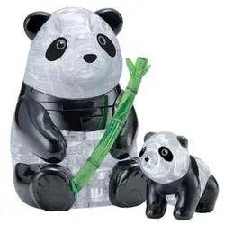 Crystal Puzzle 3D Pandapaar - Transparentes Design, 51 Teile Bausatz für Kinder und Erwachsene, fördert Kreativität und Konzentration