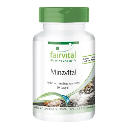 Mineralstoff-Komplex Minavital - 90 Kapseln mit Spurenelementen, VEGAN fairvital