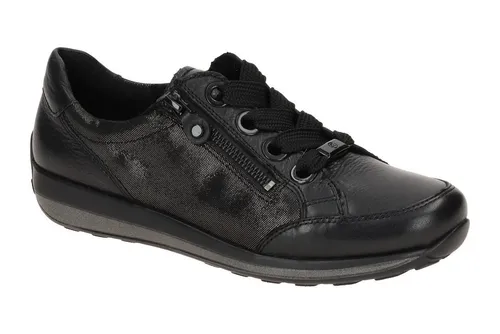ara Damen Schnürer Sneaker Schwarz 052066, 37.5 EU Weit - Damen-Sneaker mit Wechselfussbett für individuellen Komfort und High Soft Bamboo für optimale Dämpfung und Atmungsaktivität.