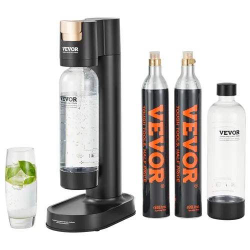 VEVOR Wassersprudler - Sprudelwasser Maschine mit 2 CO2-Flaschen - Wassersprudler für sprudelndes Wasser zu Hause, tragbar und leicht, ideal für Getränke und Erfrischungen.