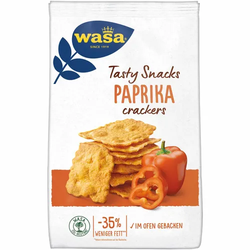 Wasa Tasty Snacks Paprika Crackers 150g Packung von Wasa