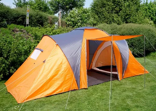 Campingzelt Laagri, 4-Mann Zelt Kuppelzelt Igluzelt Festival-Zelt, 4 Personen orange