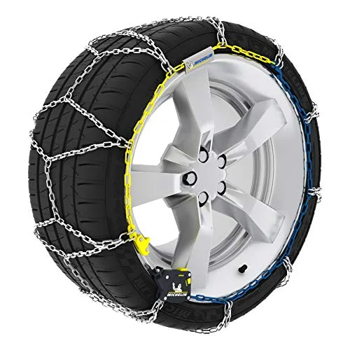 MICHELIN Diamond Reifenkette 15-20 Zoll - Schneeketten für optimale Traktion bei winterlichen Bedingungen, selbstspannend mit Felgenschutz und praktischem Zubehör wie Aufbewahrungstasche und Montageanleitung.