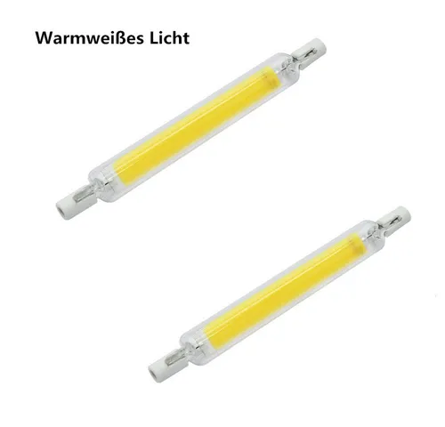 R7S LED 78mm Dimmbar (2 Stück) - Naturweiß 2700K - Energieeffiziente R7S LED Stablampe mit 360° Abstrahlwinkel, ideal für Innen- und Außenbereich. Einfache Installation mit Standard-R7S-Sockel, sorgt für ein angenehmes, warmes Licht.