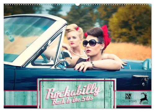 Matthias Weggel | Rockabilly - Back to the 50s (Wandkalender 2026 DIN A2) - Erleben Sie mit diesem hochwertigen Wandkalender die nostalgische Atmosphäre der 50er Jahre. Ideal für Rockabilly-Fans und als stilvolle Wanddekoration.