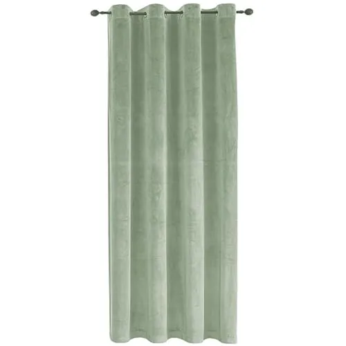 TiborTex Verdunkelungsvorhang Samt weich 300x245 cm Lindgrün Ösen Vorhang Blickdicht abdunkelnd Gardine Ösenaufhängung