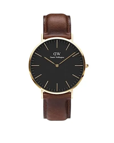Stylische Herrenuhr DANIEL WELLINGTON DW00100124 - Armbanduhren für Herren mit elegantem Ledergürtel und nur 6 mm Gehäusedicke, perfekt für modebewusste Männer.
