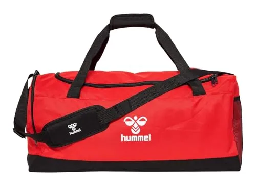 Hummel Sporttasche Core 2.0 Sports Bag M, rot, 45 Liter - Klassische Sporttaschen mit praktischem Schuhfach, stabilisierendem Boden und verstellbarem Schultergurt – ideal für Sport und Freizeit.