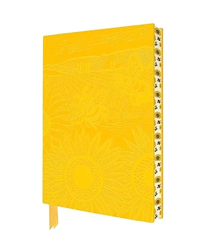 Exquisit Premium Notizbuch DIN A5: Kate Heiss, Sonnenblumenfeld: Unser hochwertiges, liniertes Blankbook mit Softcovereinband aus Kunstleder mit ... künstlerisch gestaltetem Buchschnitt