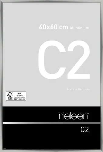 Nielsen Alurahmen C2 40x60 cm silber - Bilderrahmen aus Aluminium in silber, ideal für stilvolle Wandgestaltung. Mit Klarglas und einer Breite von 3 cm, perfekt für Fotos und Kunstwerke.