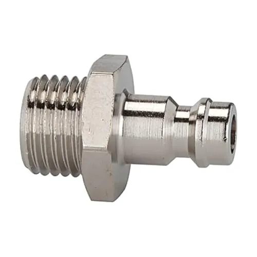 RIEGLER 107185-243.032-N Nippel für Kupplungen NW 5, Messing vernickelt, G 1/4 AG, 1Stk