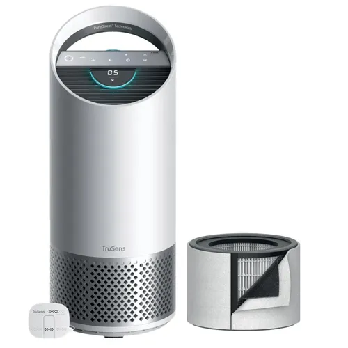Leitz TruSens Z-2000 Luftreiniger – Weiß - Tragbarer Luftreiniger mit HEPA-Filter und UV-Licht für Allergiker, ideal für Räume über 20 m². Ausgestattet mit LED-Display und App-Steuerung für eine einfache Bedienung.
