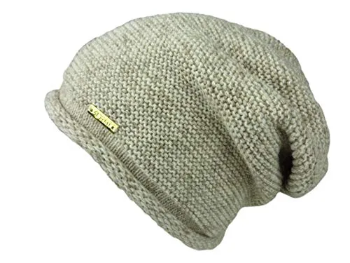 ACHTI I Damen Mütze I Longbeanie I Rund-strick ohne Bommel I leicht gefüttert I lange Passform I Beanie Damenmütze I moderne Farben (beige meliert)