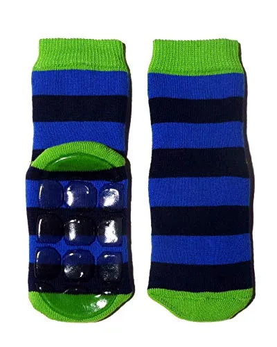 Weri Spezials Baby und Kinder Voll ABS Frottee Anti-Rutsch Socken für Jungen und Mädchen (27-30, Royalblau Blockringel)