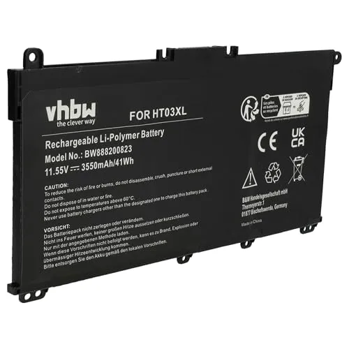 vhbw Akku kompatibel mit HP 250 G7, 255 G7 Notebook (3550 mAh, 11,55 V, Li-Polymer)