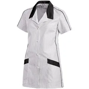 Leiber Damen Hosenkasack 08/559/10, schwarz, kurzarm, Größe 46 - Bequemer Hosenkasack aus 65% Polyester und 35% Baumwolle, waschbar bis 60 °C, ideal für Gastronomie und Lebensmittelindustrie, mit praktischen Seitentaschen und Druckknopfverschluss.