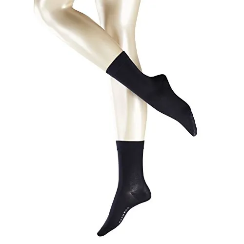 FALKE Damen Socken Cotton Touch W SO Baumwolle einfarbig 1 Paar, Blau (Dark Navy 6379), 39-42