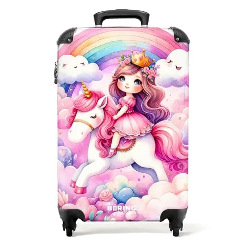 NoBoringSuitcases.com© Kinderkoffer Prinzessin und Einhorn von NoBoringSuitcases