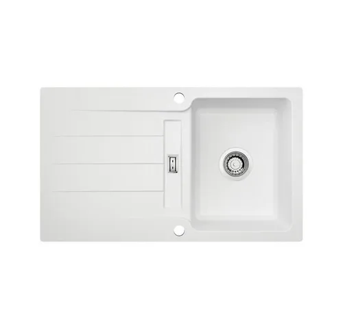 Naber Küchenspüle LineUP 1F - Flächenbündige Keramikspüle in Weiß - Spülen: Naber Einbauspüle LineUP 1F aus hochwertiger Keramik, flächenbündig einbaubar, ideal für moderne Küchen mit Stein-Arbeitsplatten und 5 Jahre Garantie.