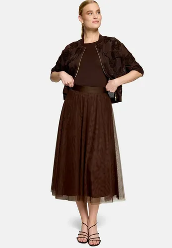 Zero Midirock Damen mit elastischem Bund in Chocolate Plum von Zero