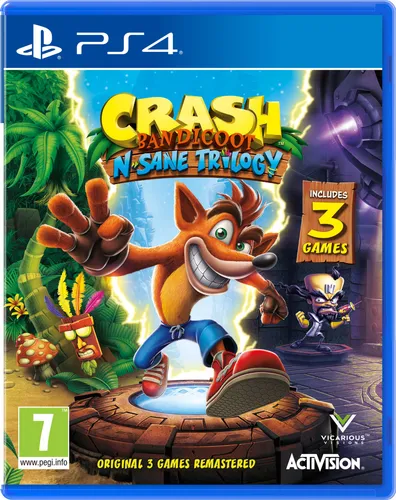 Crash Bandicoot N Sane Trilogy - PS4 - PC- und Konsolenspiele, die legendären Abenteuer von Crash Bandicoot in neuem Glanz, ideal für Nostalgiker und neue Fans!