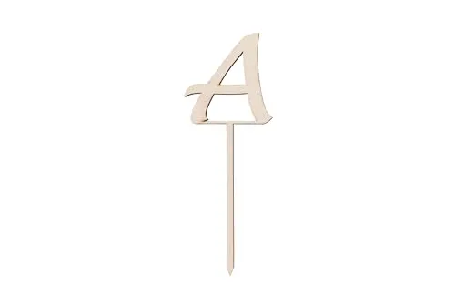 Sallys Cake Topper Buchstaben nachhaltig aus echtem Holz, ökologisch abbaubar, zum Bemalen oder Einsprühen - Tortendeko Kuchendeko Cupcake Kuchen Torten Geburtstag Party (A)