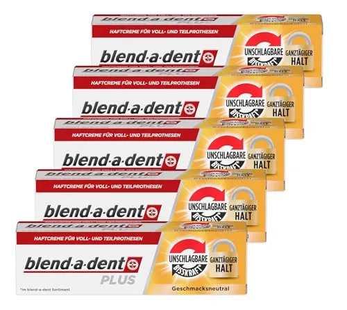 5x 40g blend-a-dent PLUS Premium Haftcreme von Blend-a-dent