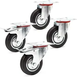 Wiltec Transportrollen Set 100mm