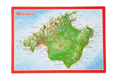 Reliefpostkarte Mallorca: Tiefgezogene Reliefpostkarte