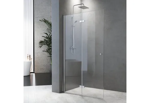 Boromal Duschwand Duschabtrennung faltbar für dusche Walk In Dusche Duschwand, 5mm Einscheibensicherheitsglas, (Falttür, 71-116cm), Rechts-und Links montierbar