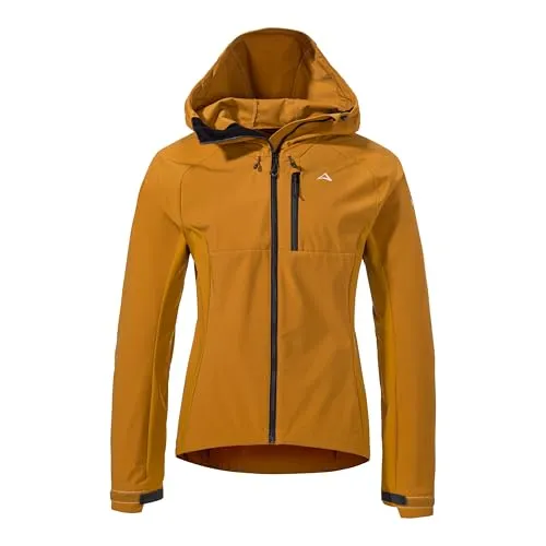 SCHÖFFEL Bike Hybrid Jk Style Salza WMS - Outdoorjacke Gr. 36, gelb - Funktionsjacke für Radsport, wasserabweisend und atmungsaktiv mit 4-Wege-Stretch für maximale Bewegungsfreiheit und Komfort beim Radfahren.