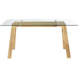 Produktbild Miliboo Designer-Esstisch BACCO mit Glasplatte L160 cm