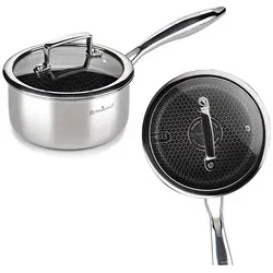 ROSMARINO 2tlg. Set: Stielkasserolle ''Hexapro'' in Silber - 1,2 l