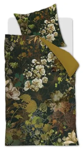 Beddinghouse Austin Bettwäsche-Set 2 TLG. - 155x220 cm - Grün - Bettwäsche-Set aus hochwertigem Baumwollsatin mit praktischem Reißverschluss, ideal für stilvolle Schlafzimmer und bis 60 Grad waschbar.