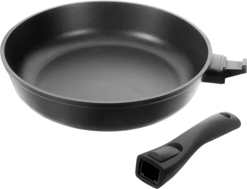 Bratpfanne 24 cm mit Antihaftbeschichtung und abnehmbarem Griff - Pfanne für alle Herdarten, inklusive Induktion. Besonders langlebige Antihaftbeschichtung für gesundes Kochen und einfache Reinigung.