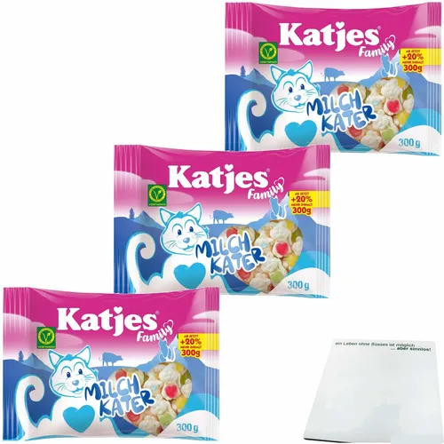 Katjes Family Milchkater Schaumzucker 3er Pack 3x300g Beutel usy Block