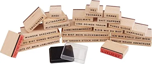 24teiliges Stempelset vielseitig einsetzbar mit Stempelkissen