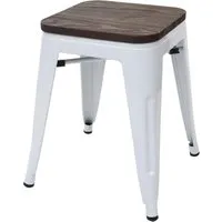 MCW Hocker A73 mit Ulmenholz-Sitzfläche