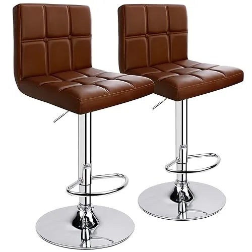 Leader Accessories Barhocker (2er-Set) mit Lehne – Höhenverstellbarer Tresenhocker