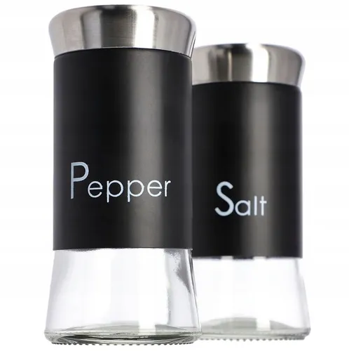 KADAX Salz-und Pfefferstreuer, aus Glas und Edelstahl, 150 ml, Schwarz