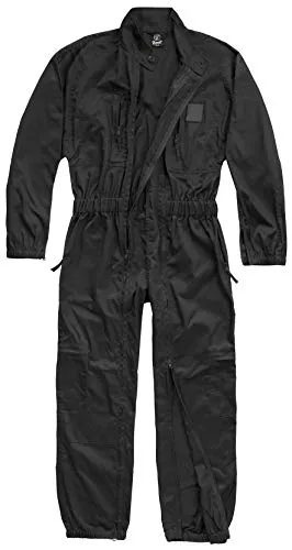 Brandit Flight Suit XL - Schwarz - Arbeitsoverall aus robustem, pflegeleichtem Material, ideal für Arbeit, Freizeit und Einsatz mit vielen praktischen Taschen und elastischen Gummizügen für optimalen Sitz.